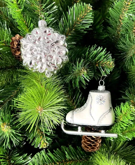 Набор стеклянных игрушек Ледяное ассорти, 2 шт., белый, Irena CO (62346)