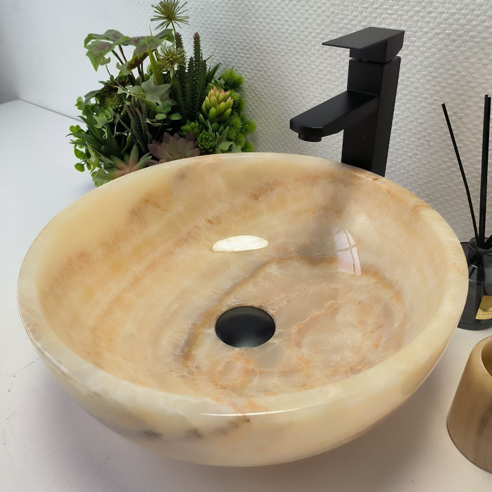 Раковина из оникса Bowl Yellow TinLip BO-63001 40*40*15 40