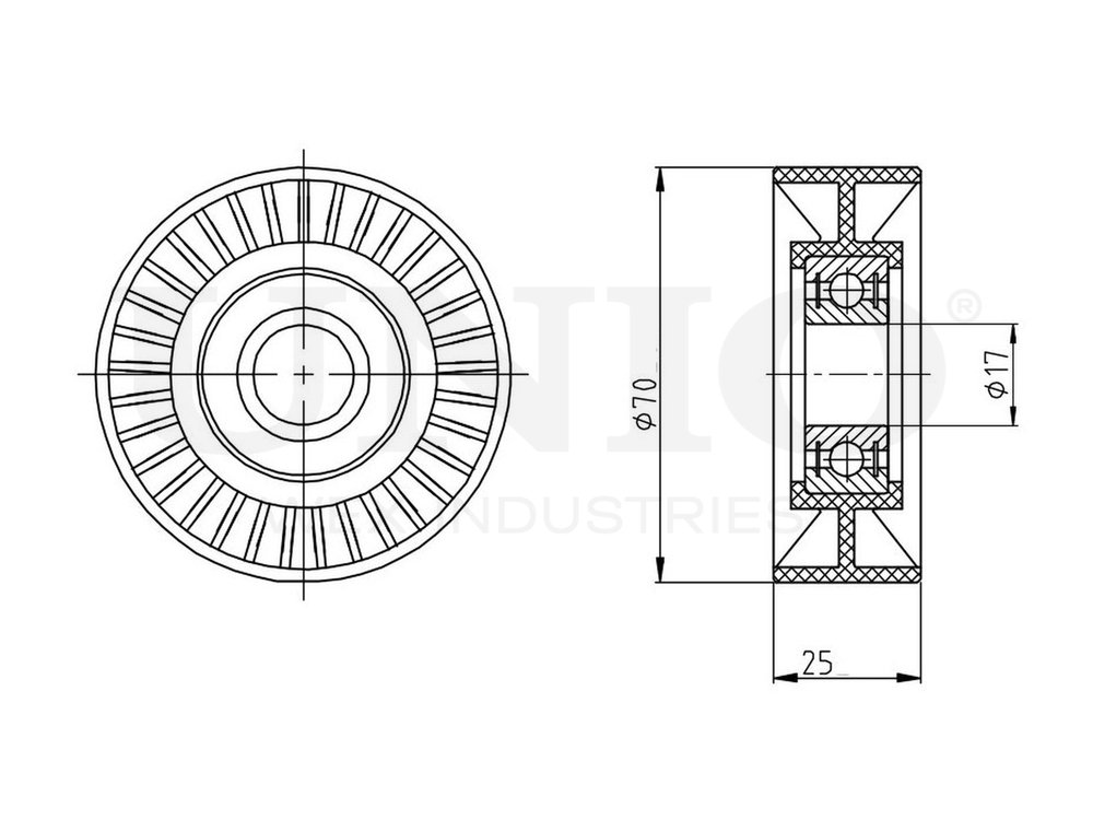 Ролик натяжной приводного ремня UNIO TNS-10256