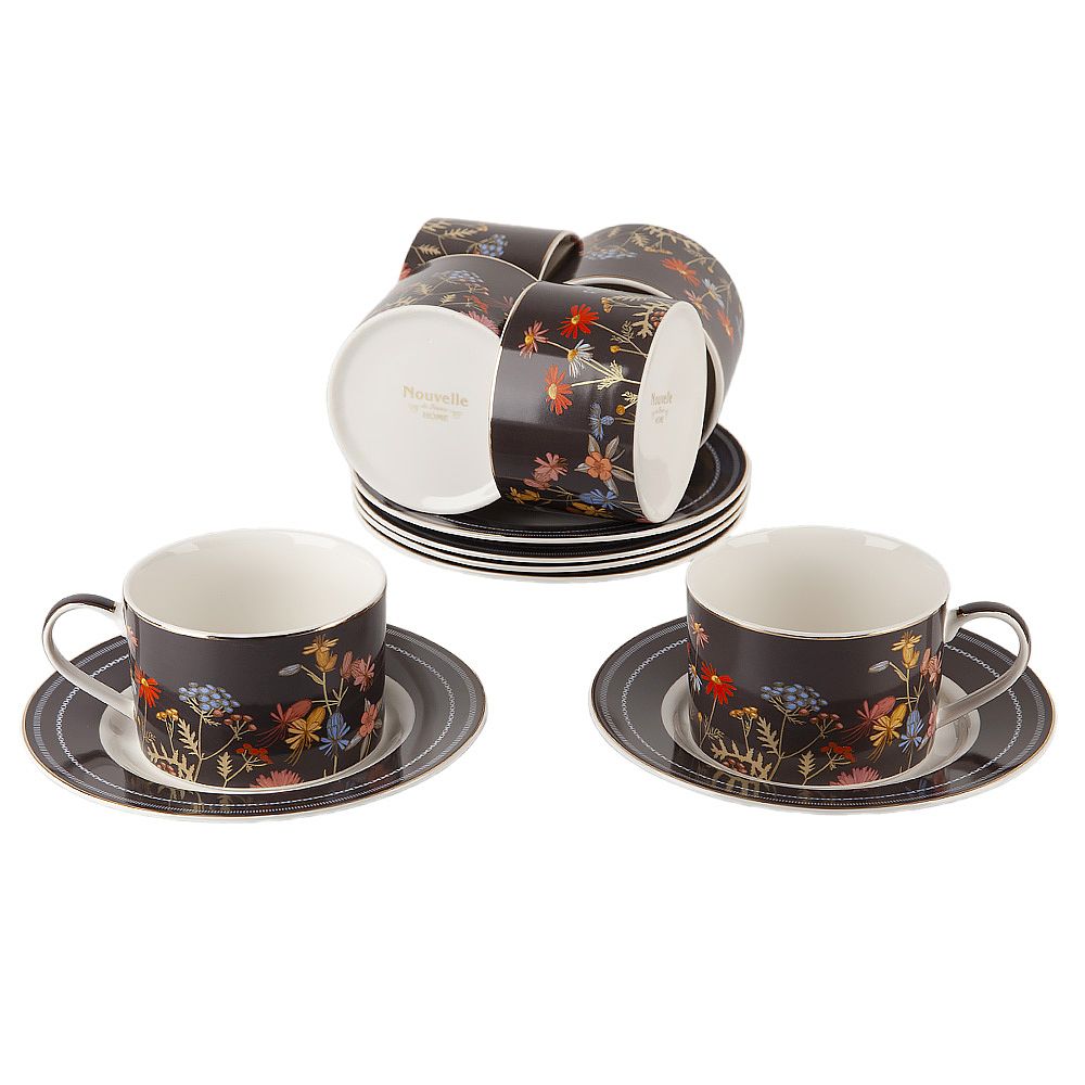 Набор чайный 12пр. "Greige" (6 персон) v=220мл (фарфор) (подарочная упаковка)