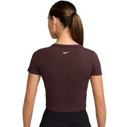 Женская теннисная футболка Nike One Fitted Dri-Fit Short Sleeve - burgundy crush