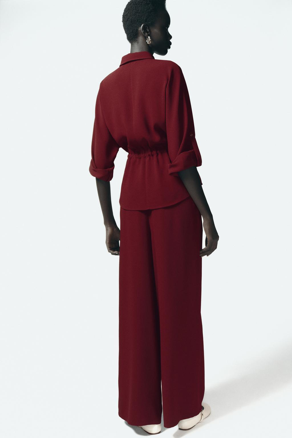 Брюки wide leg из крепа