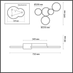 5253/80CL LEDIO LN26 291 белый, черный Люстра потолочная диммир. с ДУ LED 80W 220V NORBERT