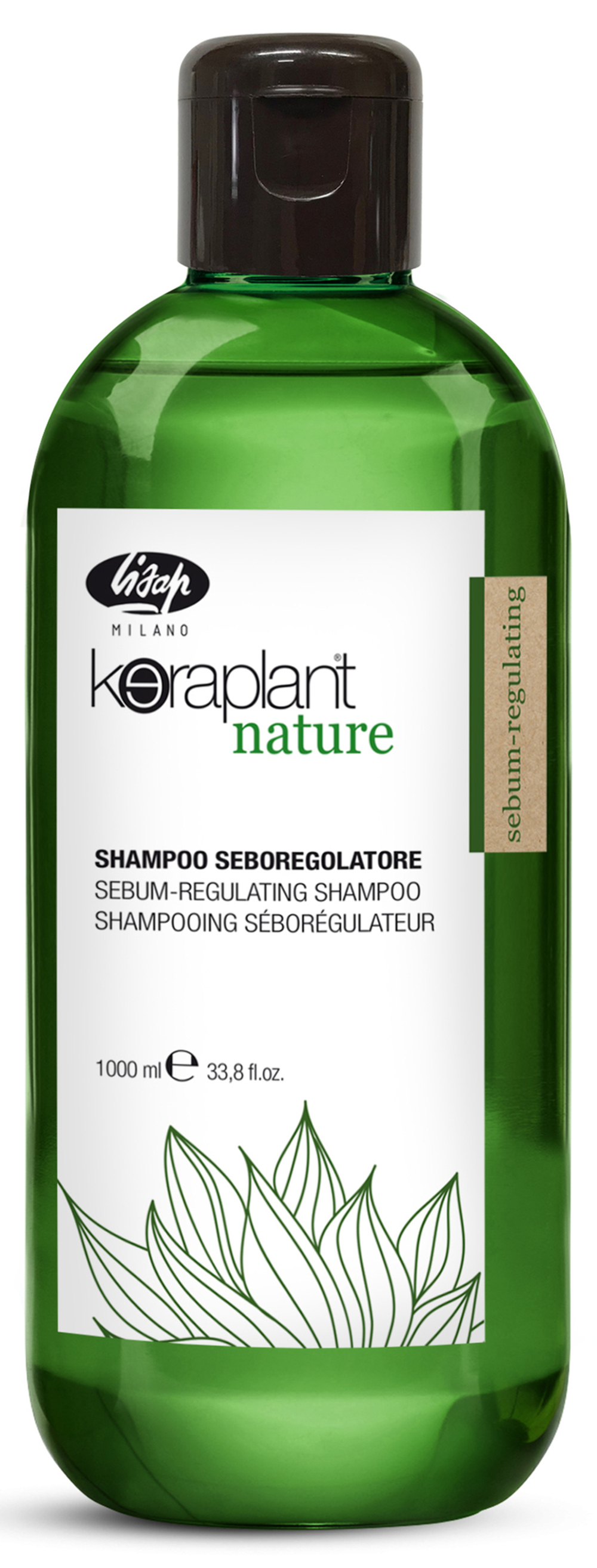 Себорегулирующий шампунь - Lisap Keraplant Nature Sebum-Regulating Shampoo 1000 мл