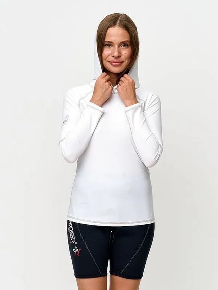 Футболка рашгард лонгслив Sargan Агидель Худи UPF 50+ белый