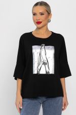 Блуза Фауст (черная) Б14202-20М LT Collection