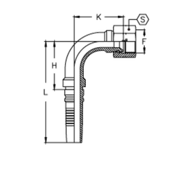 Фитинг DN 32 JIC (Г) 1.5/8 (90) Interlock