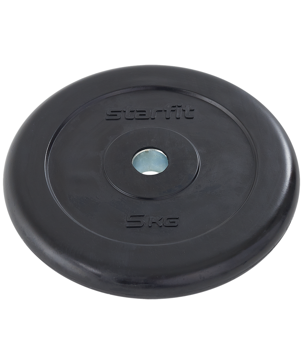 Диск обрезиненный BB-202 d=26 мм, стальная втулка, черный, 5 кг