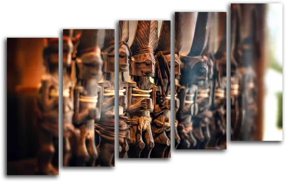 Модульная картина "Древние статуэтки"