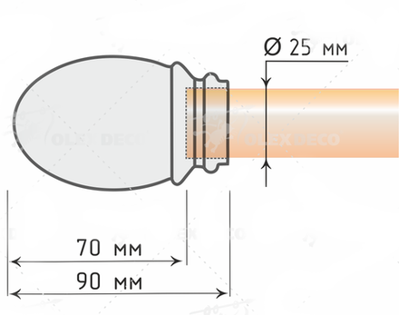Наконечники для кованых карнизов d25 мм Беллуно, цвет антик
