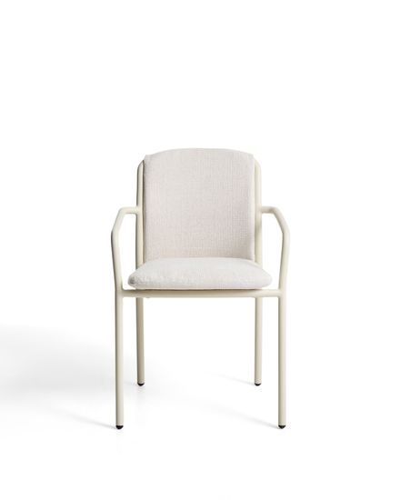 Уличный стул Linosa из бежевого алюминия с бежевой подушкой