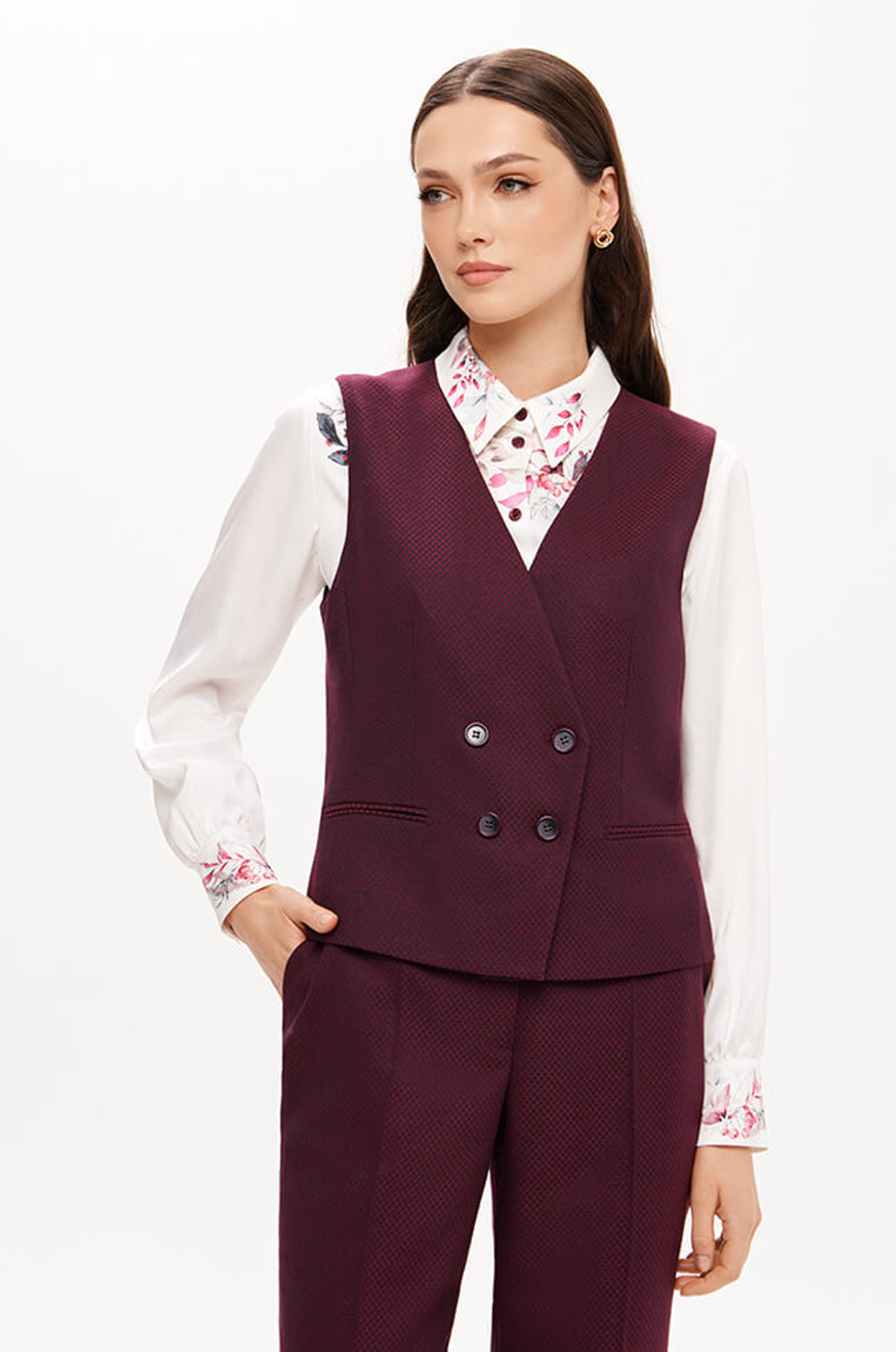 1950 Жилет женский (бордо)