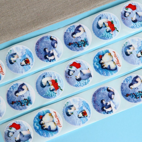 Наклейки новогодние, 10шт