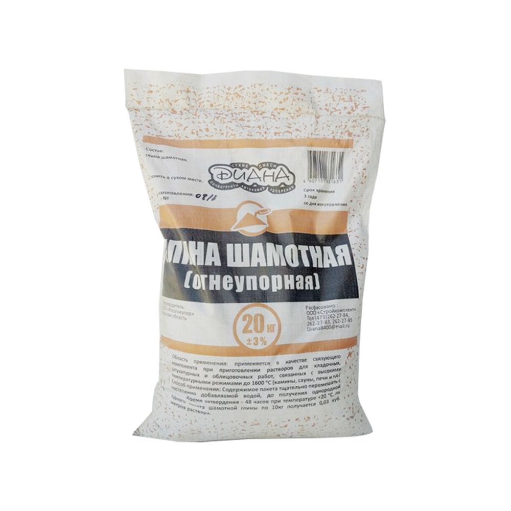 Глина шамотная 20 кг "Диана"