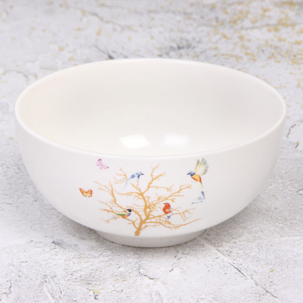 Салатник керамический «Райский сад» 17,5*8,5см, белый