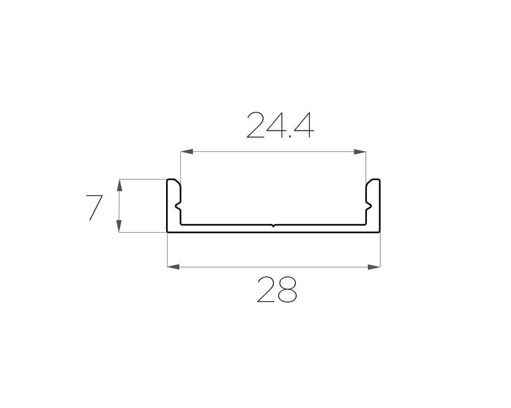 Профиль накладной алюминиевый LC-LP-0728-2 Anod