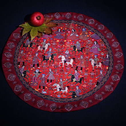 Круглая иранская бархатная скатерть Harris KN-RHB30133 228