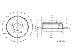 Диск тормозной задний UNIO BRD-20385