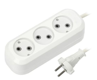 Сетевой удлинитель SmartBuy ПВС 2х1 3 розетки, 5 метров, 10А, корпус АБС-пластик SBE-10-3-05-N