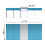 Теневой навес, на раме, ступенчатая крыша, без пола Romana 301.14.00 (без декораций)