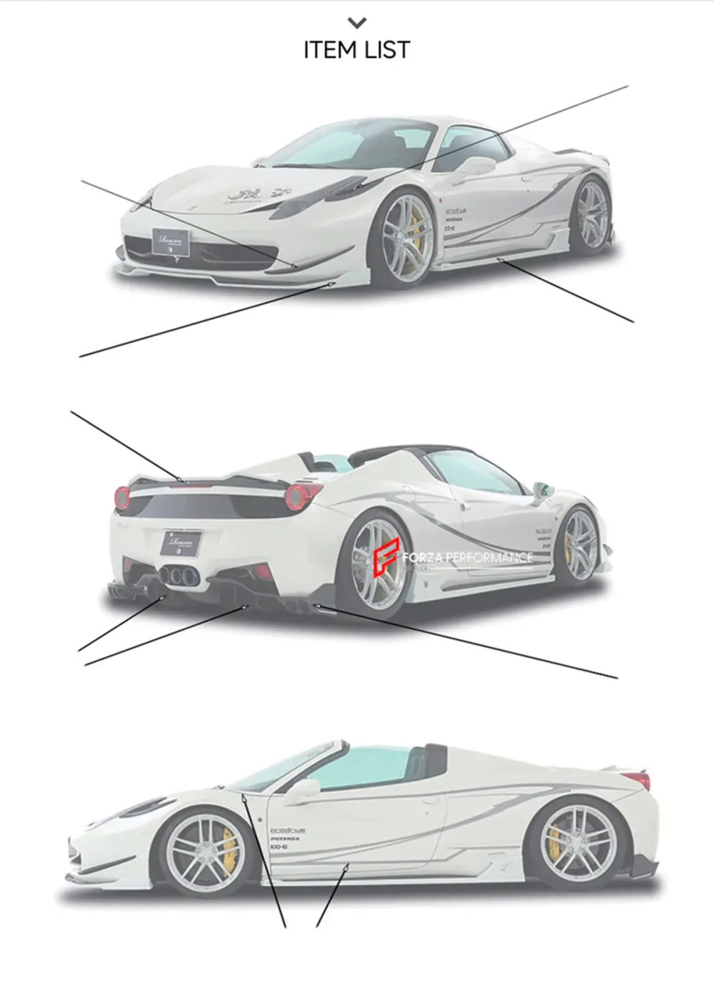 Обвес для Ferrari 458 Spider 2011-2015 Феррари