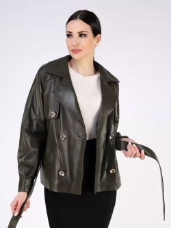 Кожаная куртка осень Турция тренч короткий