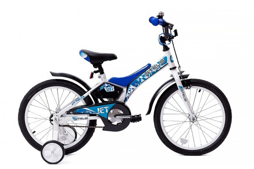 Велосипед Jet 18", рама 10", белый/синий Z010