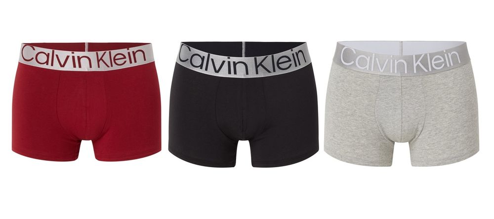 Мужские спортивные боксеры Calvin Klein Reconsidered Steel Trunk 3P - red carpet/black/grey heather