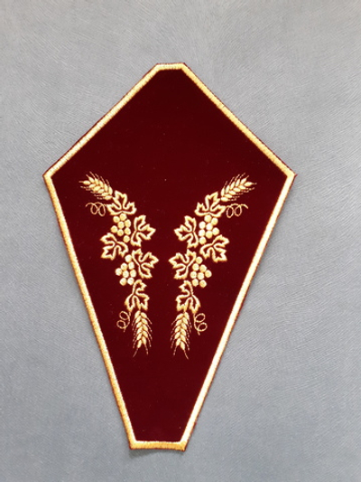 Салфетка под крест ромб вышитый, панбархат жесткая