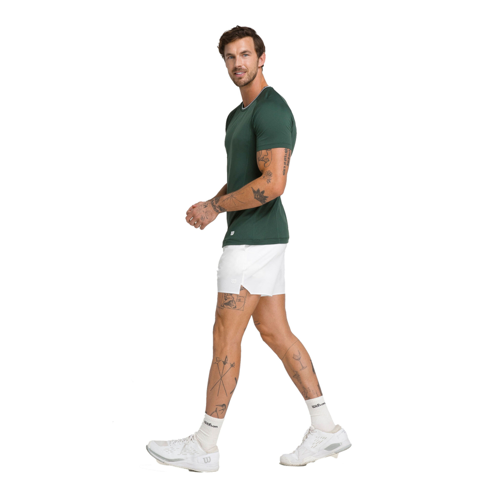 Мужское теннисное поло Wilson Players Seamless Crew 2.0 T-Shirt Men - Green