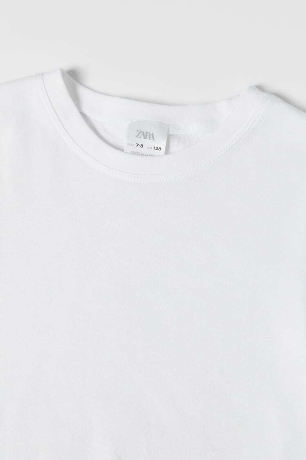 ZARA НАБОР ИЗ ДВУХ БАЗОВЫХ ФУТБОЛОК, БЕЛЫЙ