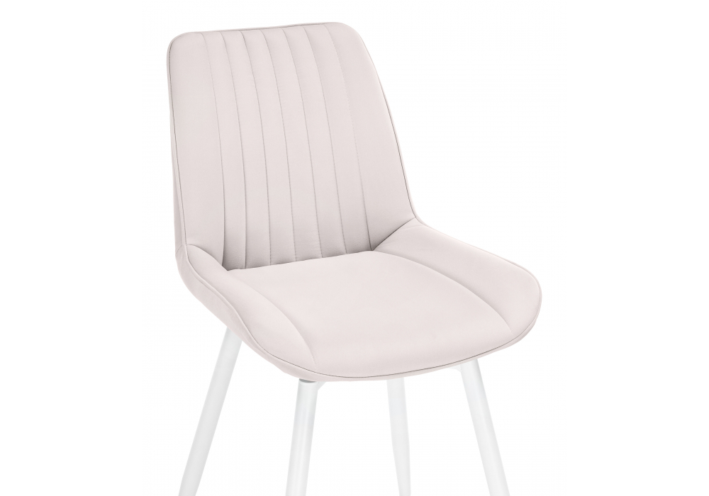 Стул на металлокаркасе Woodville Седа К крутящийся молочный, белый, ножки белые