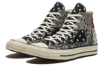 Offspring paisley x Converse 1970s pathwork chuck co-branded cashew flower stitching non-slip high-top canvas shoes for men and women with the same multicolor