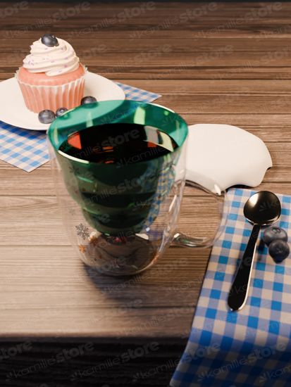 Чашка стеклянная подарочная 320 мл. Kamille KM 9018 с двойными стенками