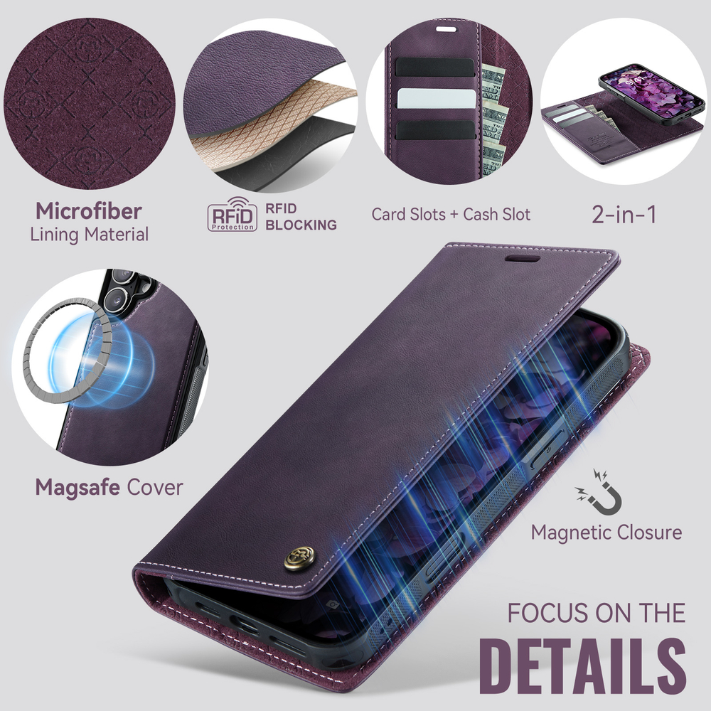 Чехол-кошелек CaseMe 2 in 1 MagSafe iPhone 16+
