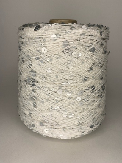 LUSTROSA королевские пайетки, хлопок 100% (original), 300 м в 100 гр ,(белый) (2)