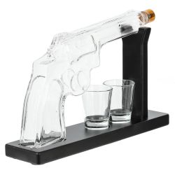 GAEM Графин "Пистолет" 330 мл с 2-мя стопками 40 мл, L28 W7 H19 см