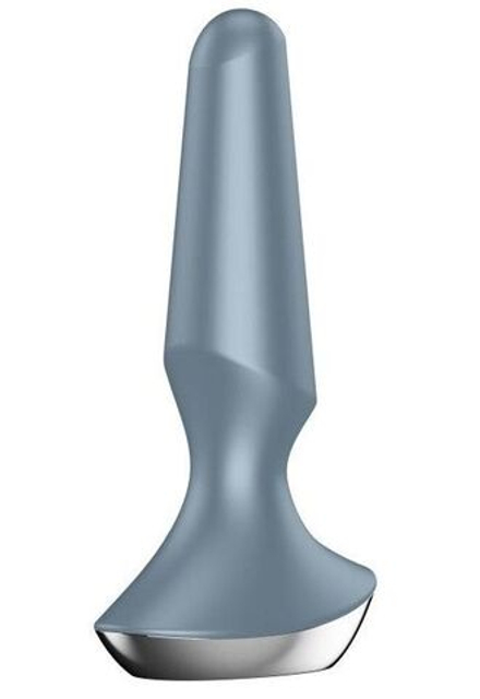 Серая анальная пробка с вибрацией Satisfyer Plug-ilicious 2 - 14 см.