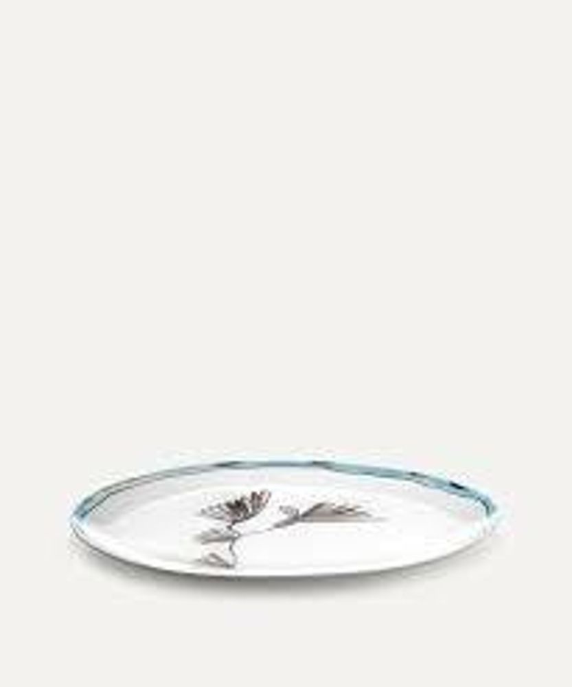 Стартовая тарелка Камелия баклажан коллекция Midnight Flowers 24х24х1,3
