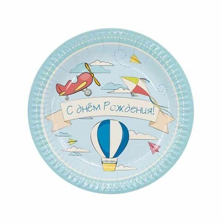 Тарелки большие Самолётики, 6 шт