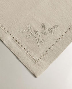 ZARA HOME НАБОР САЛФЕТОК С ВЫШИВКОЙ (2 ШТ.), СИНИЙ