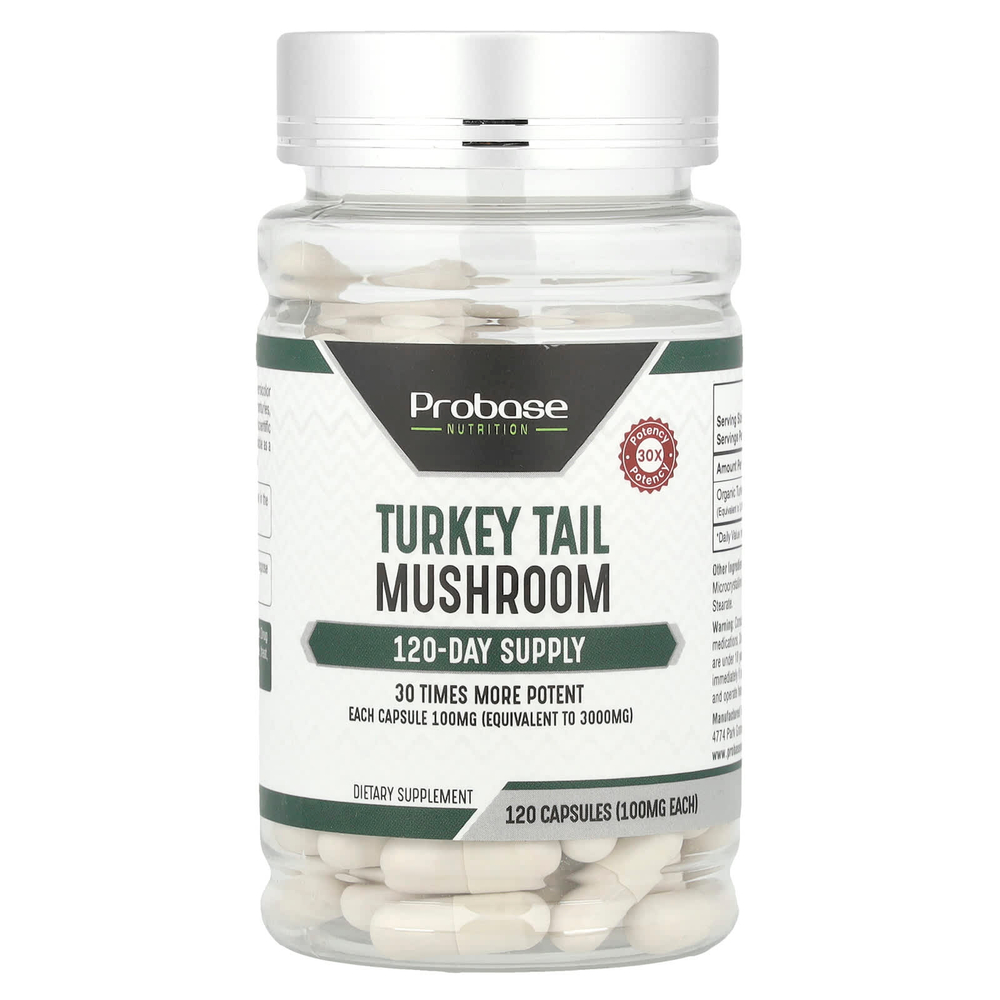 Probase Nutrition, Индейка, гриб, 100 мг, 120 капсул