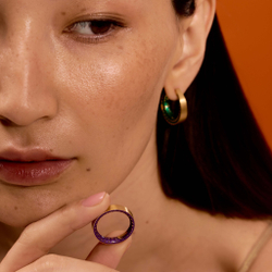 Кольцо с сиреневой эмалью, R0177-22/1