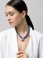 Колье "Crumpled Heart" Лазурит Silver