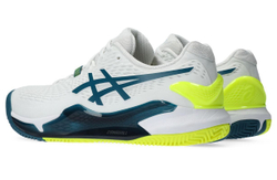 Мужские кроссовки теннисные Asics Gel-Resolution 9 Clay - white/restful teal