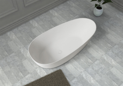 Ванна из искусственного камня ABBER Stein AS9611-1.7 белая матовая  170x80 см