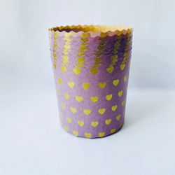 Форма бумажная для кулича «Фиолетовые сердечки» (200 гр, 90/90 мм) 100 шт/туб