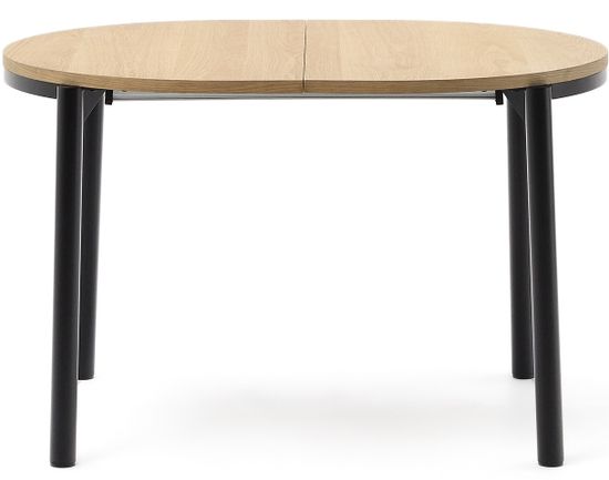 Montuiri круглый раздвижной стол из дубового шпона и черной стали La Forma Испания 
