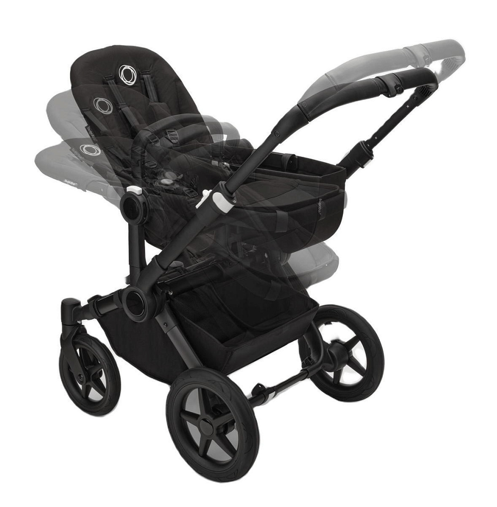 Коляска Bugaboo Donkey 5 base без капюшона 2 в 1 Black/Midnight Black