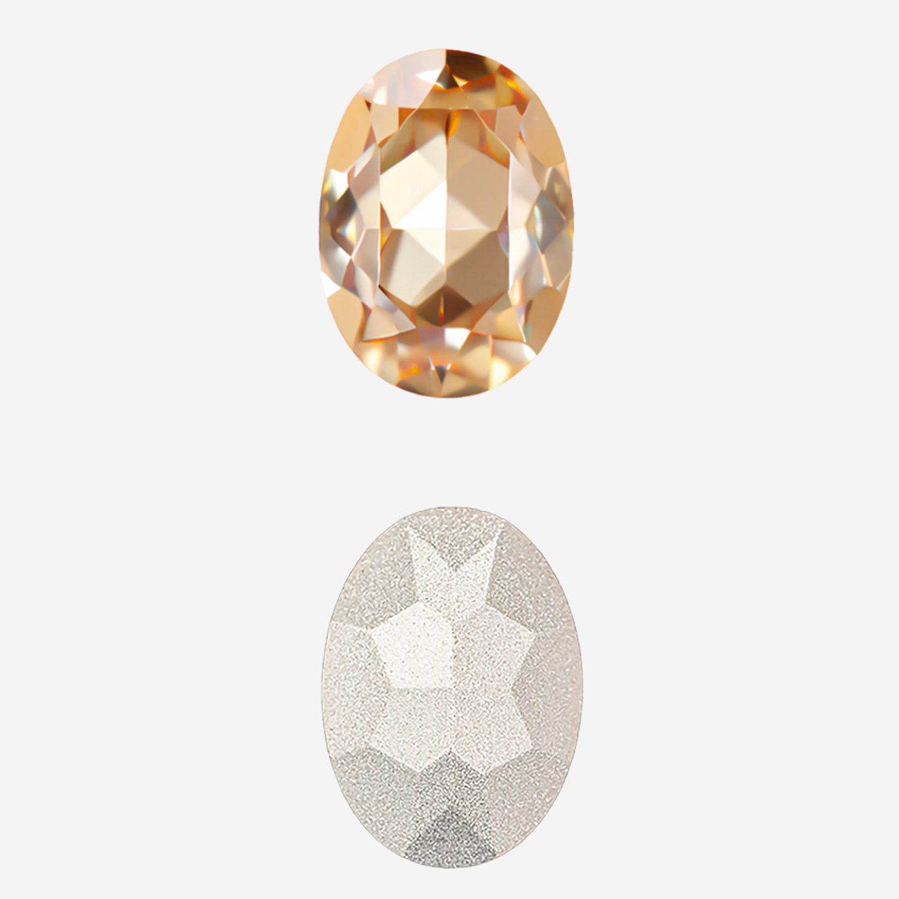 Кристалл Овал (Oval Fancy Stone), оттенок "Светло-золотистый Кристалл"/"Light Golden Crystal", 14*10мм
